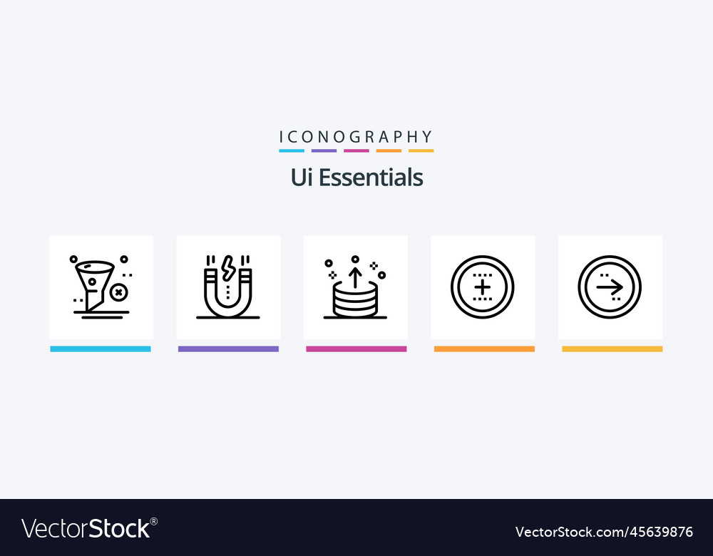 Ui essentials line 5 icon pack including