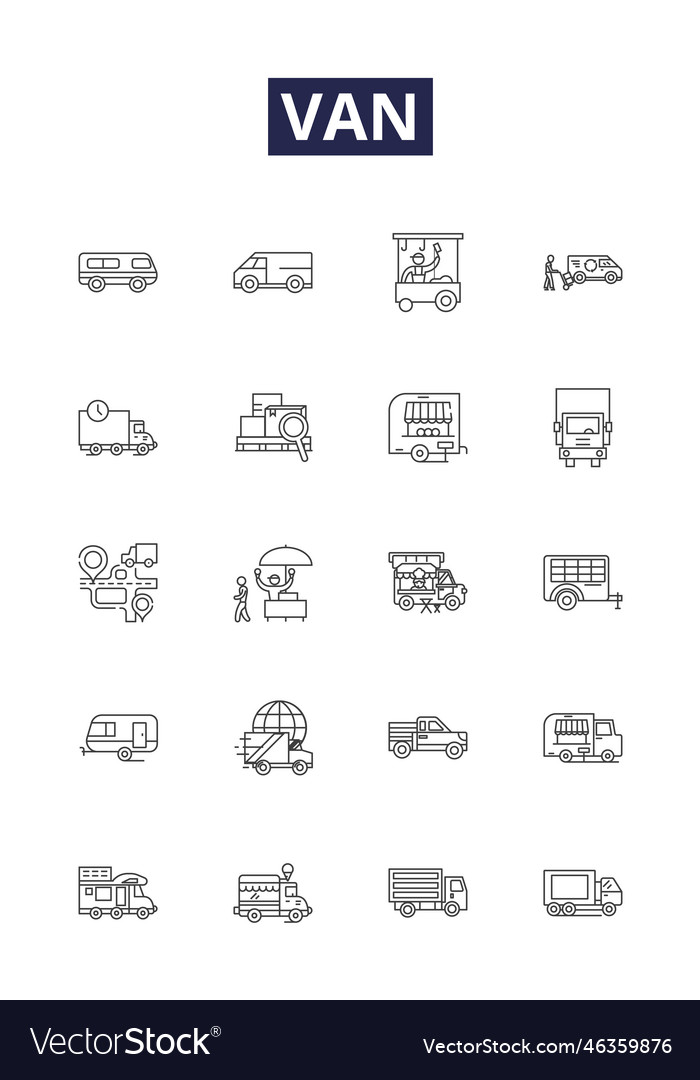 Van line icons and signs vehicle autos