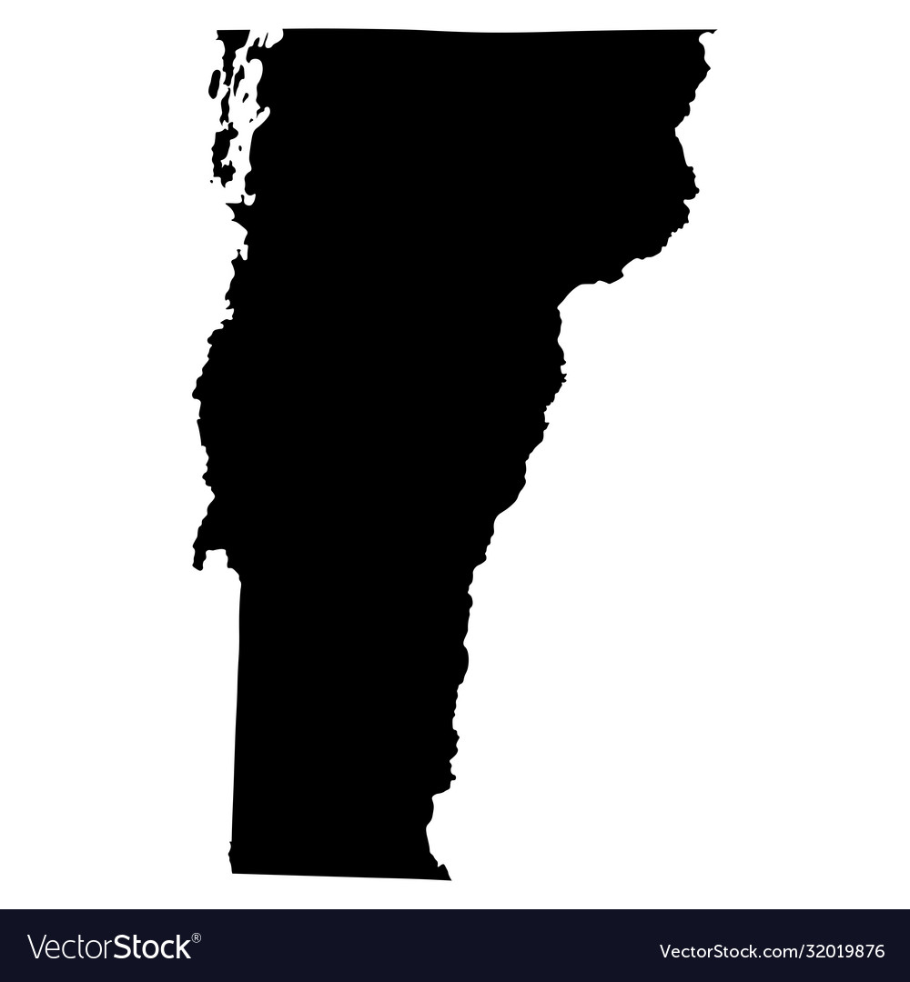 Vermont vt state border usa map solid Royalty Free Vector