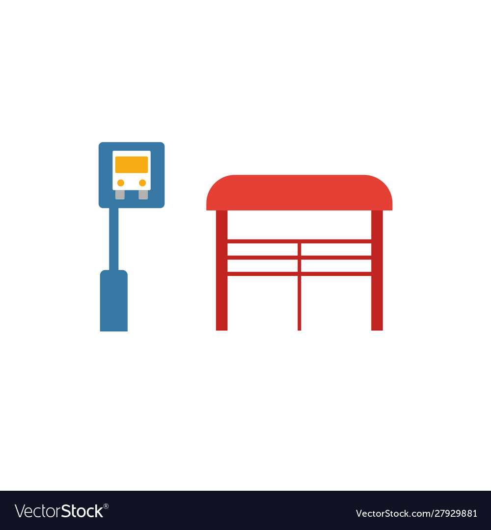 Bus stop icon simple element from city elements