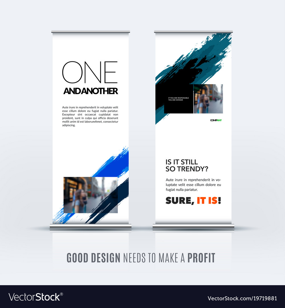 Business set of modern roll up banner stand