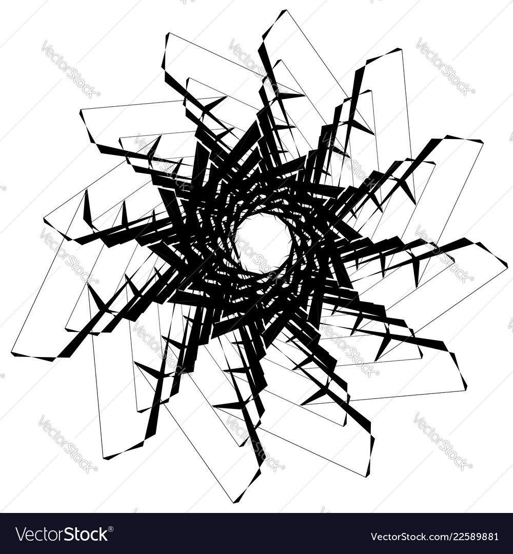 Circular geometric element rotating shapes forms vector image Circular geometric element rotating shapes forms