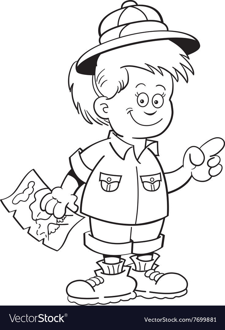 Cute Girl Explorer with Map