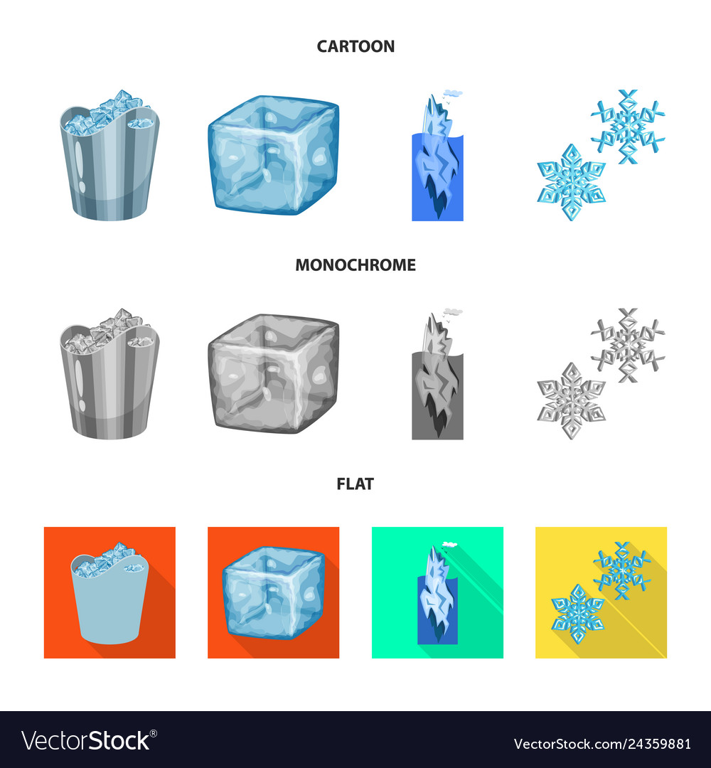 Design of texture and frozen symbol set vector image Design of texture and frozen symbol set