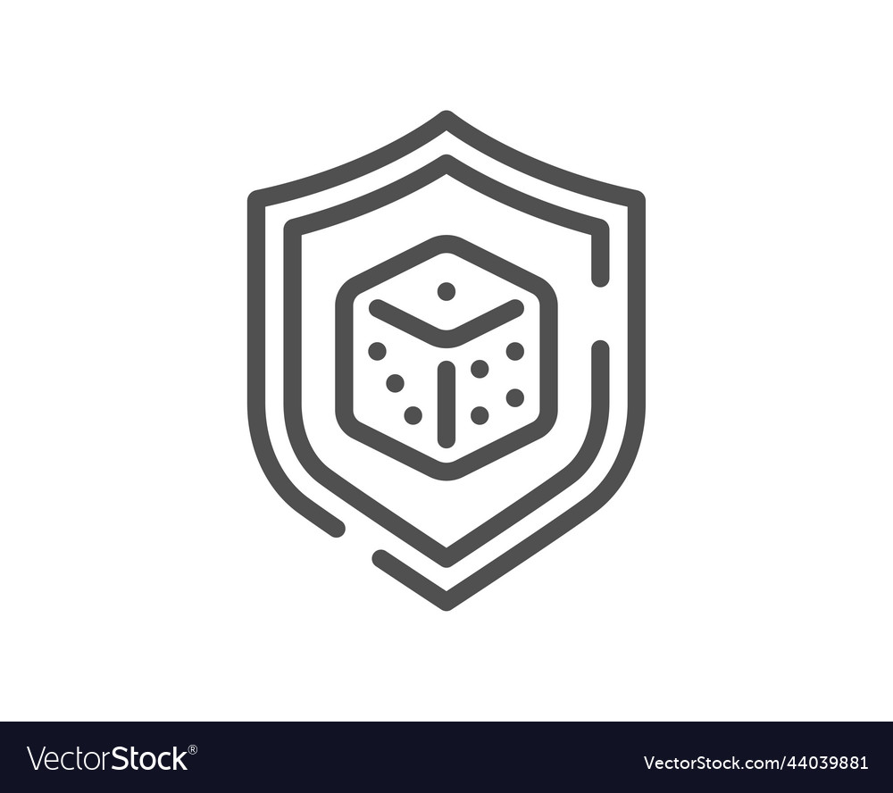 Dice line icon board game cube sign