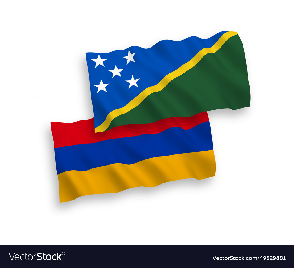 Flags of solomon islands and armenia on a white Vector Image