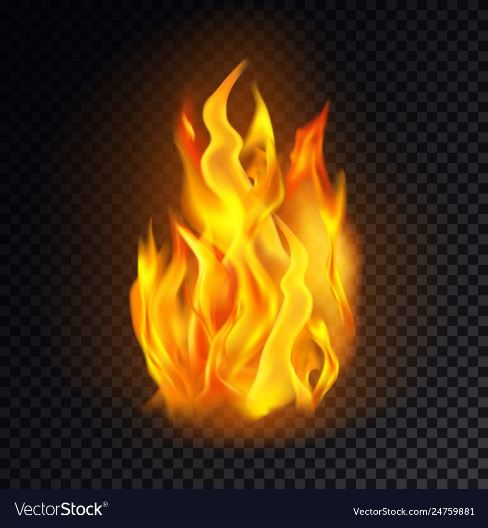 Flame Icon Or Fire Emoji Lit Emoticon Danger Vector Image