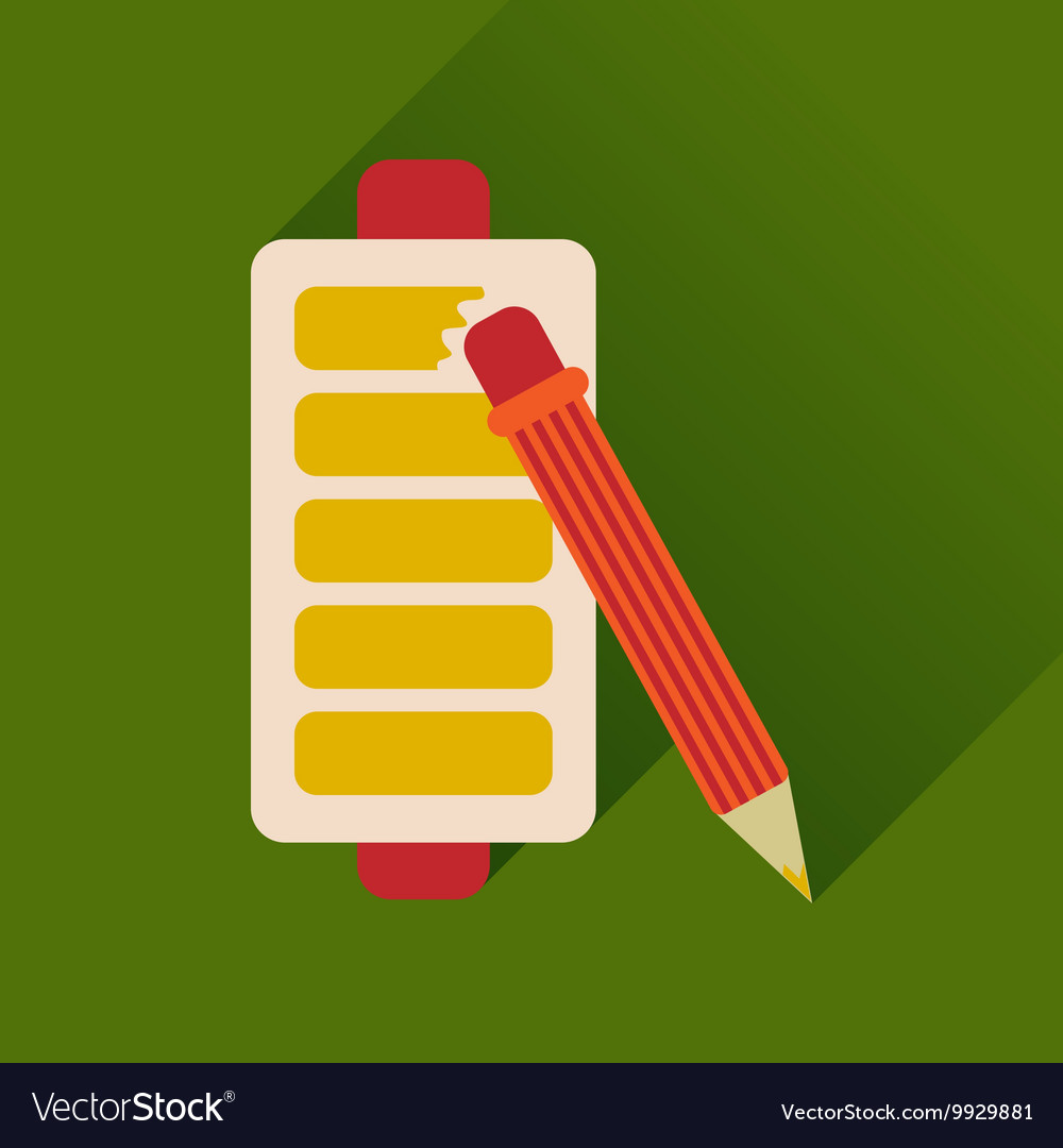 Flat web icon with long shadow mobile battery