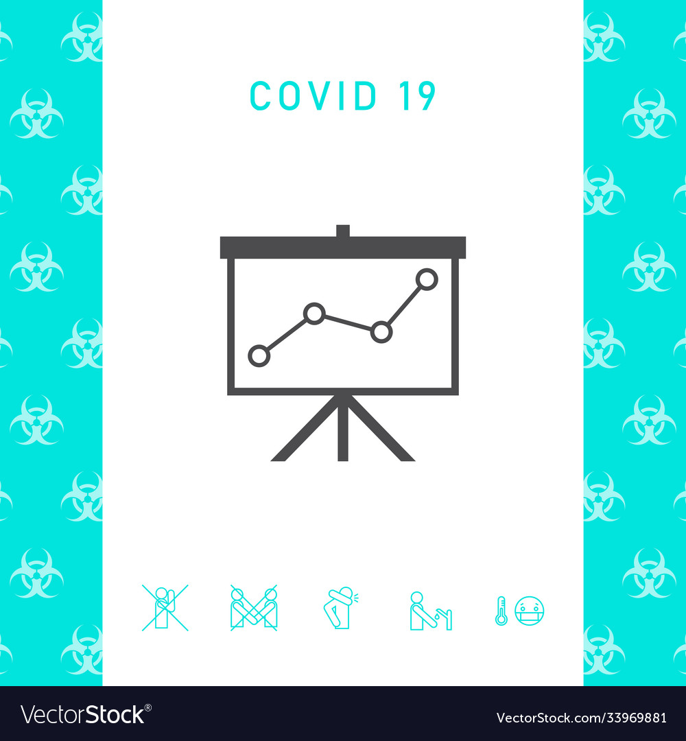 Flip-chart projection screen with a graph graphic