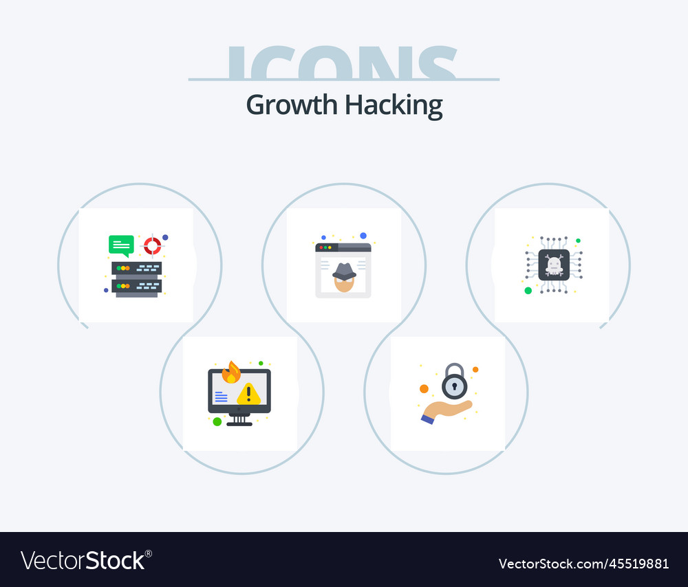 Hacking flat icon pack 5 design website hack