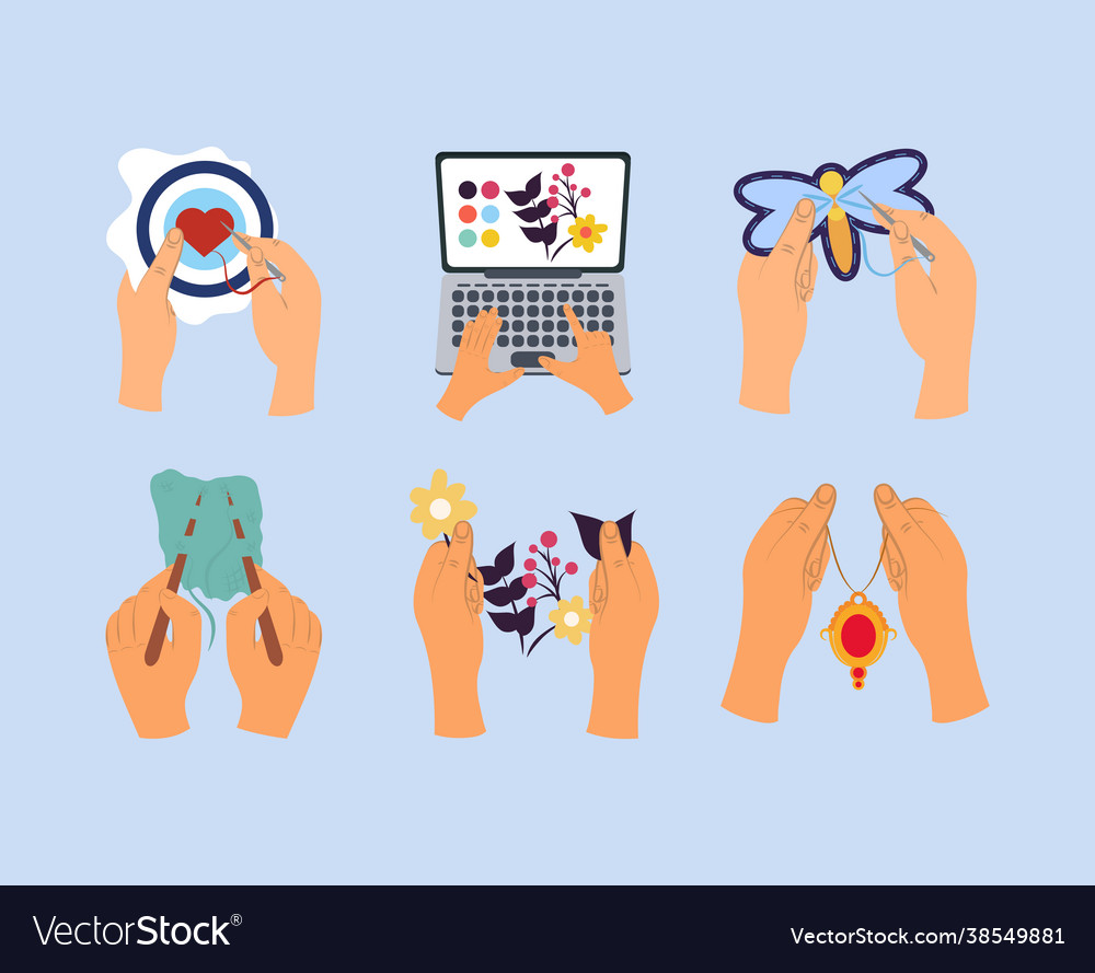 Hands creating handmade