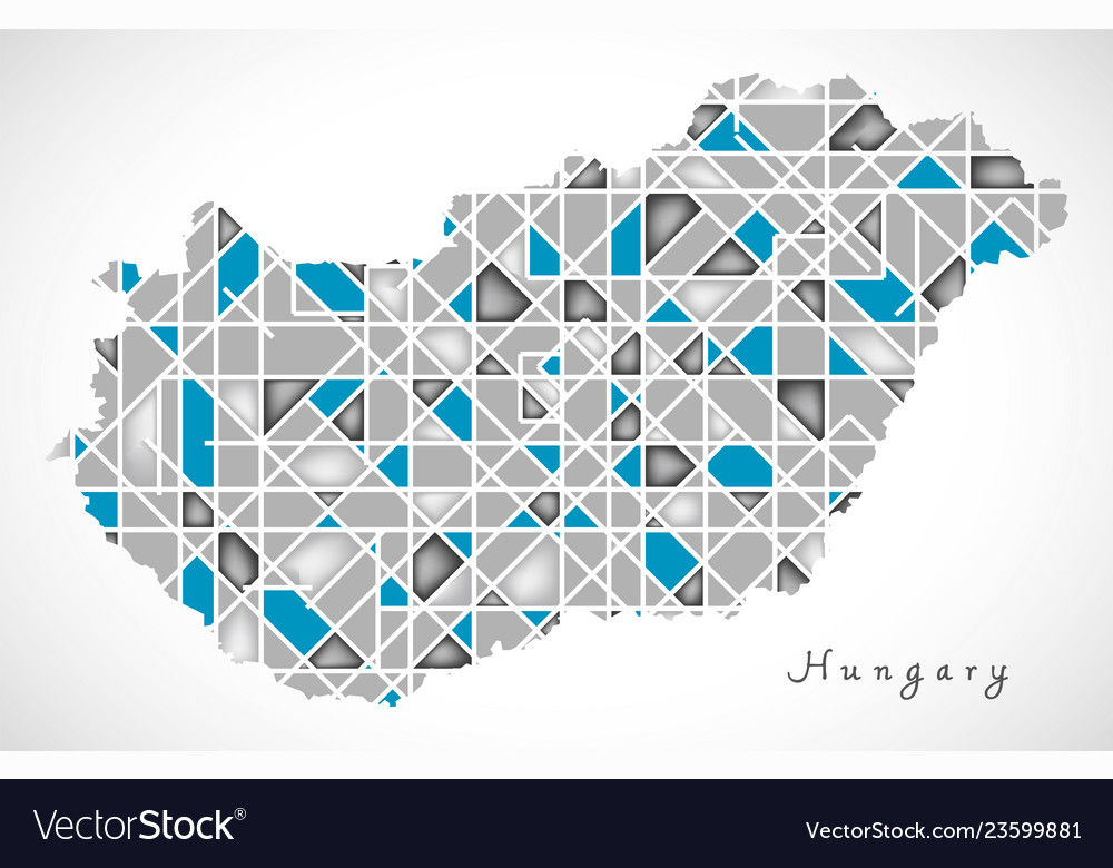 Hungary map crystal diamond style artwork