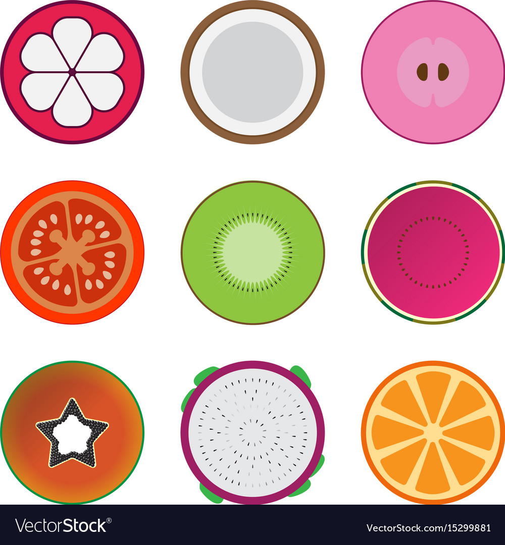 Isolated mixed fruits Royalty Free Vector Image