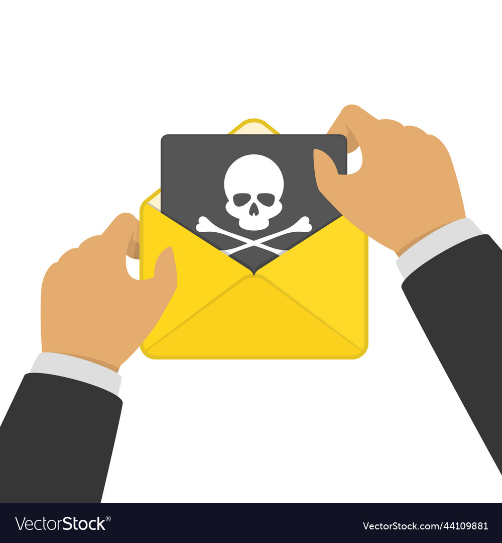 Mail with virus in hands