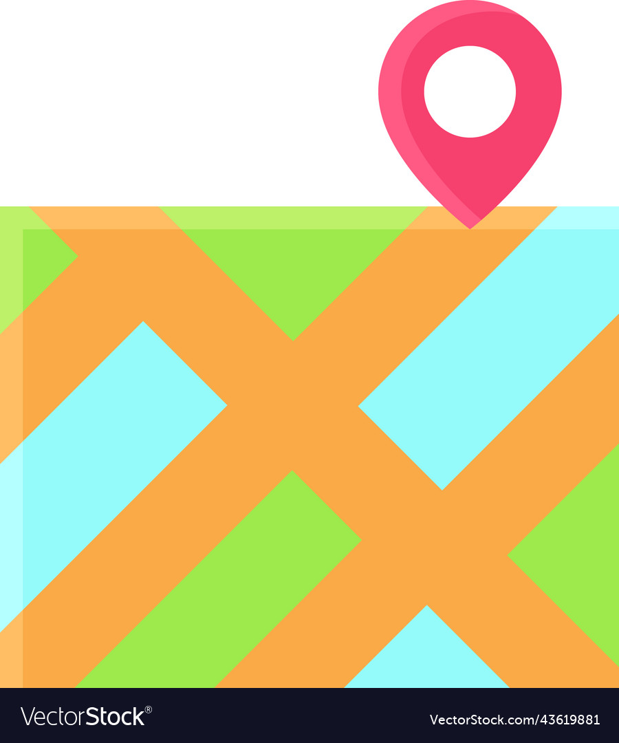 Map and pin icon location navigation