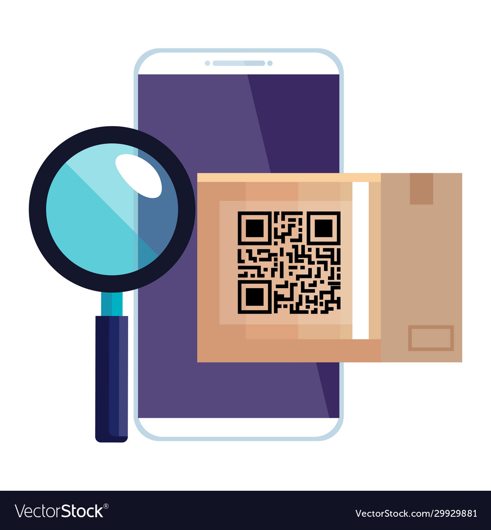 Qr code box and lupe smarpthone design