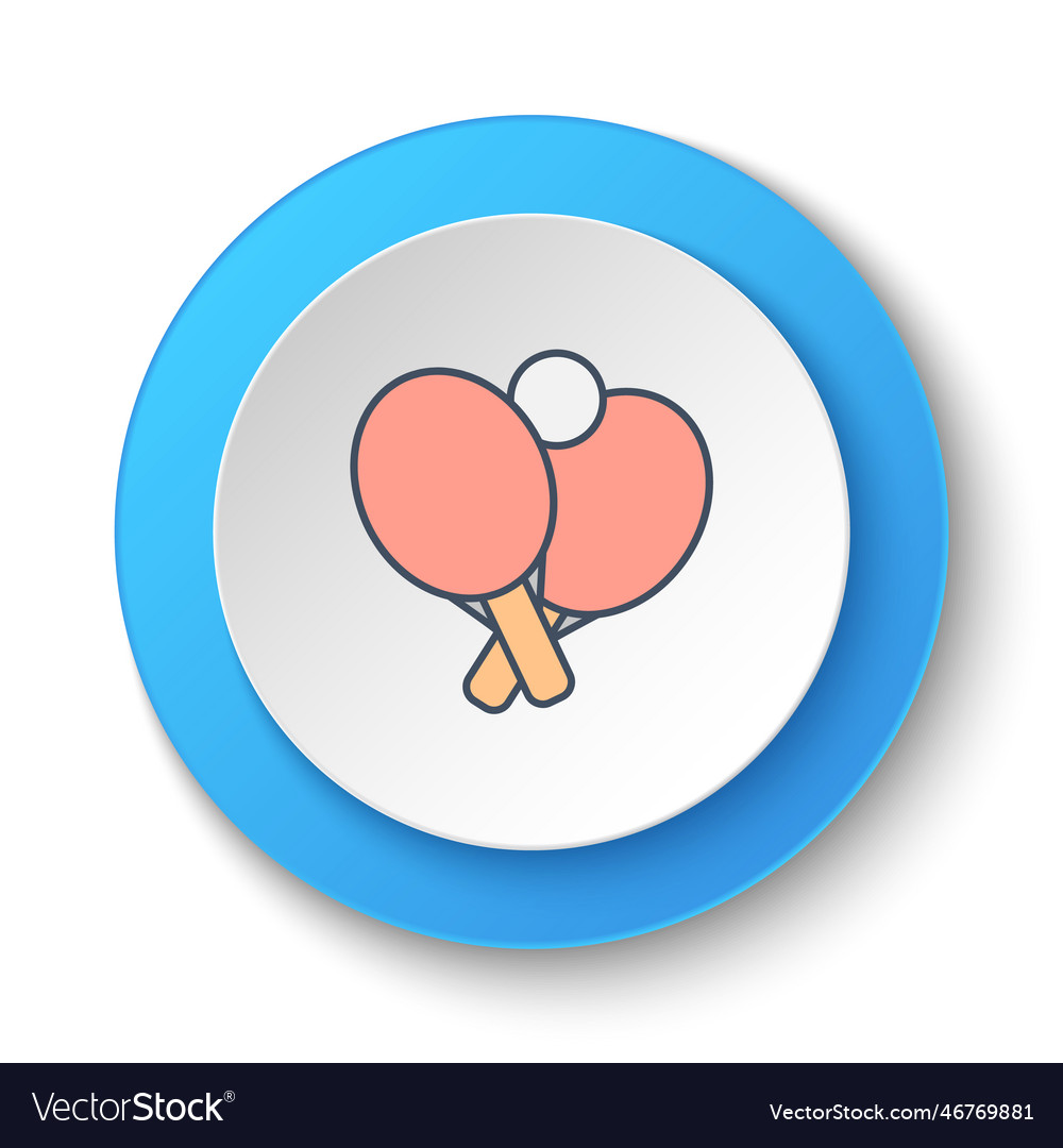 Round button for web icon ping pong racket table Vector Image Round button for web icon ping pong racket table