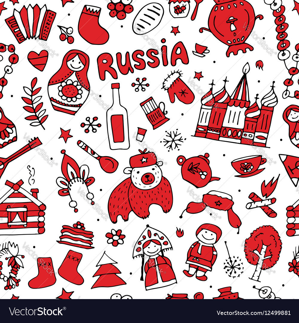 Russia seamless pattern for your design Royalty Free Vector