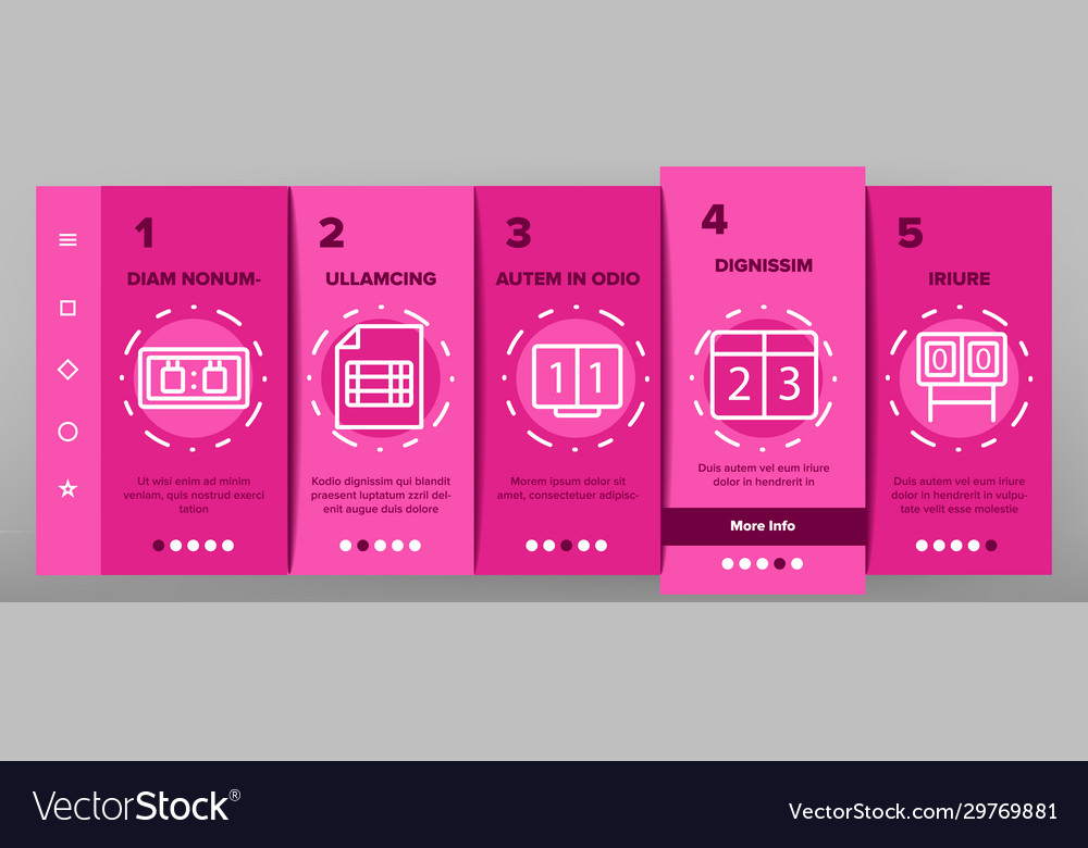 Scoreboard game tool onboarding icons set Vector Image Scoreboard game tool onboarding icons set
