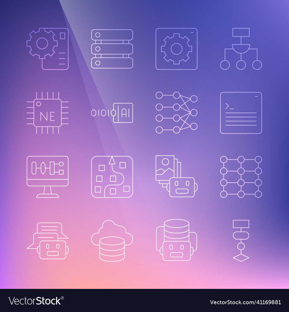 Zeilenalgorithmus neural Netzwerk Web-Entwickler vector image Zeilenalgorithmus neural Netzwerk Web-Entwickler