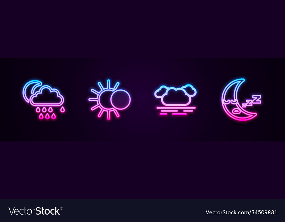 Set line cloud with rain and moon eclipse