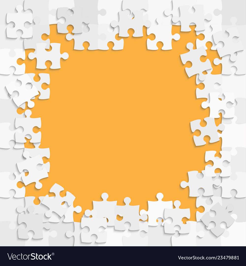The Background Puzzle Banner Frame Jigsaw Puzzle Vector Image