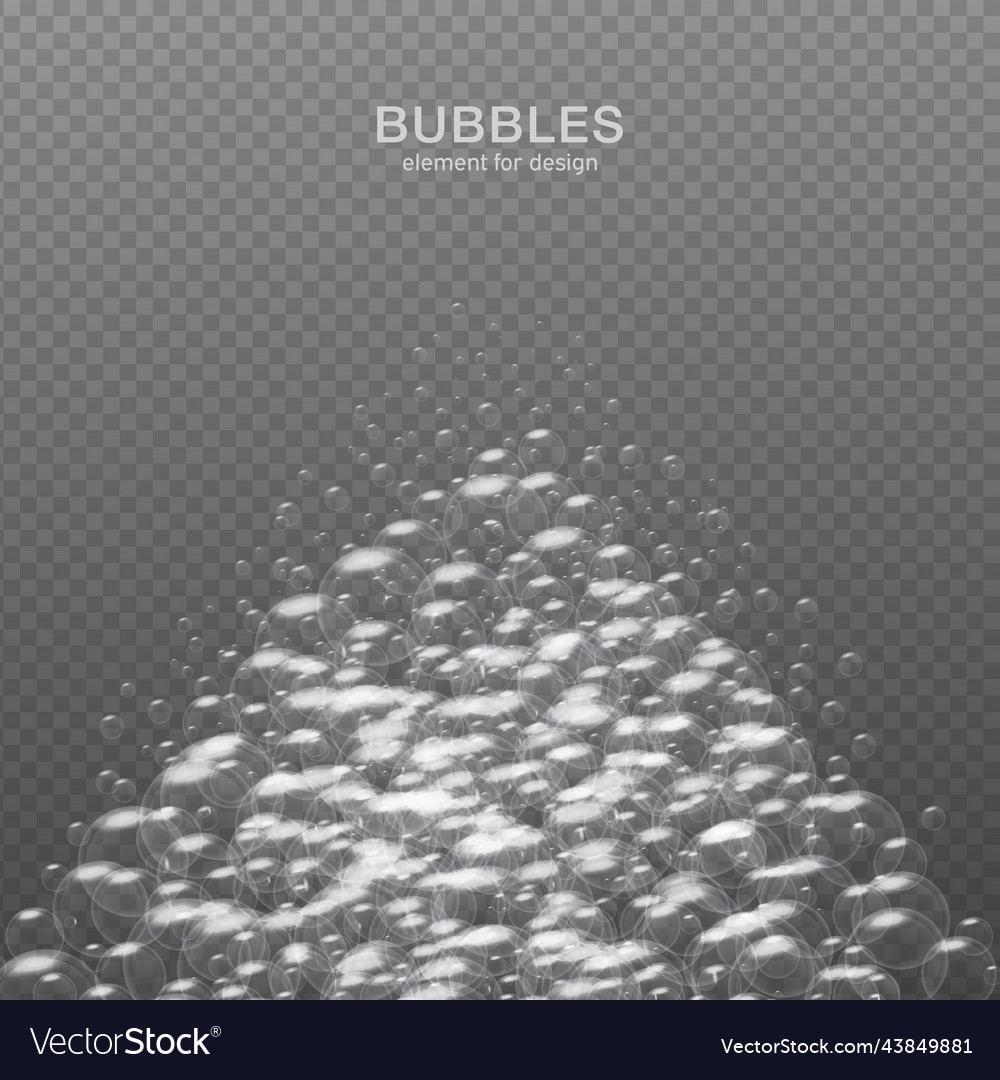 White water bubbles on transparent background vector image White water bubbles on transparent background