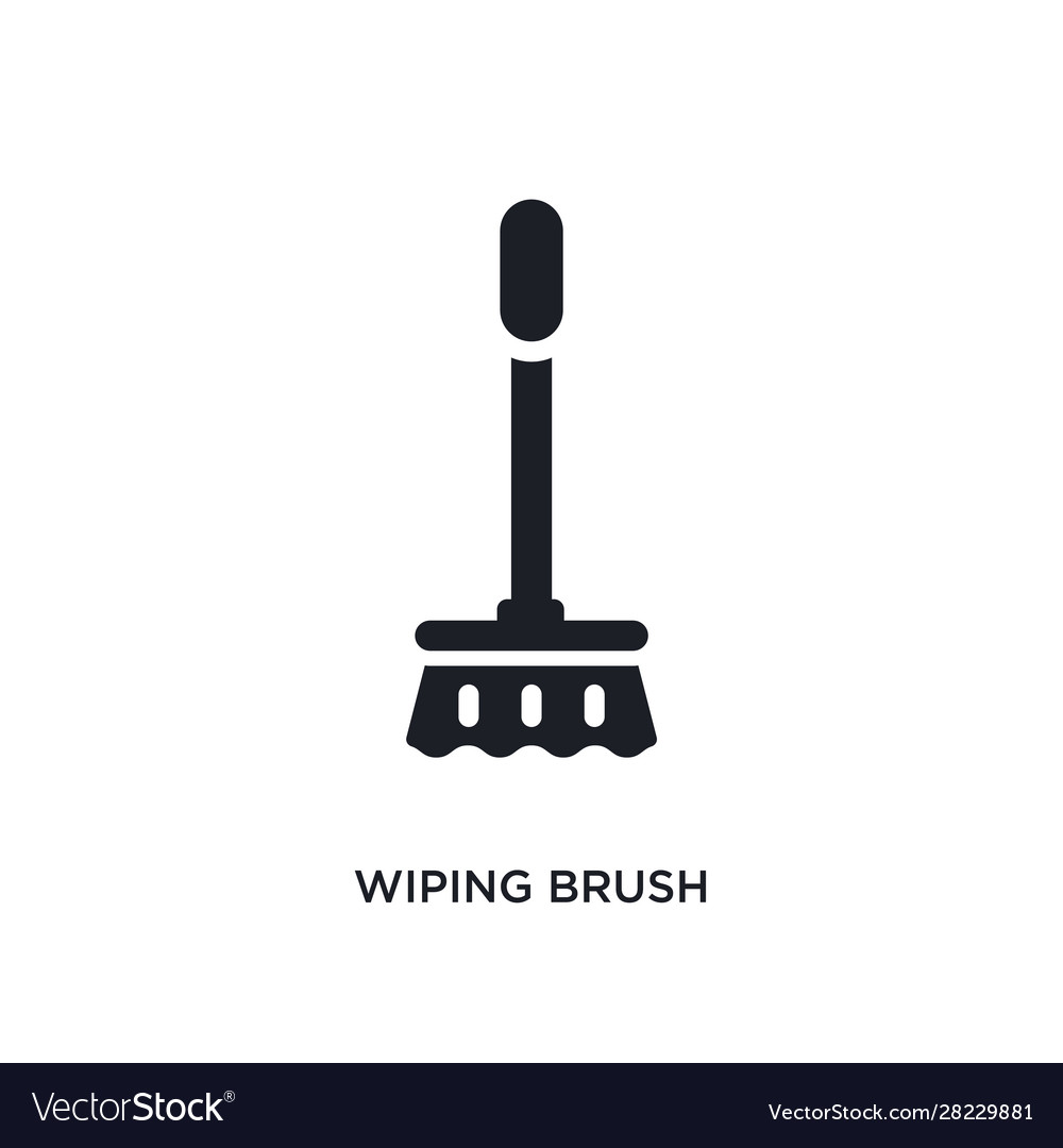 Wiping brush isolated icon simple element from