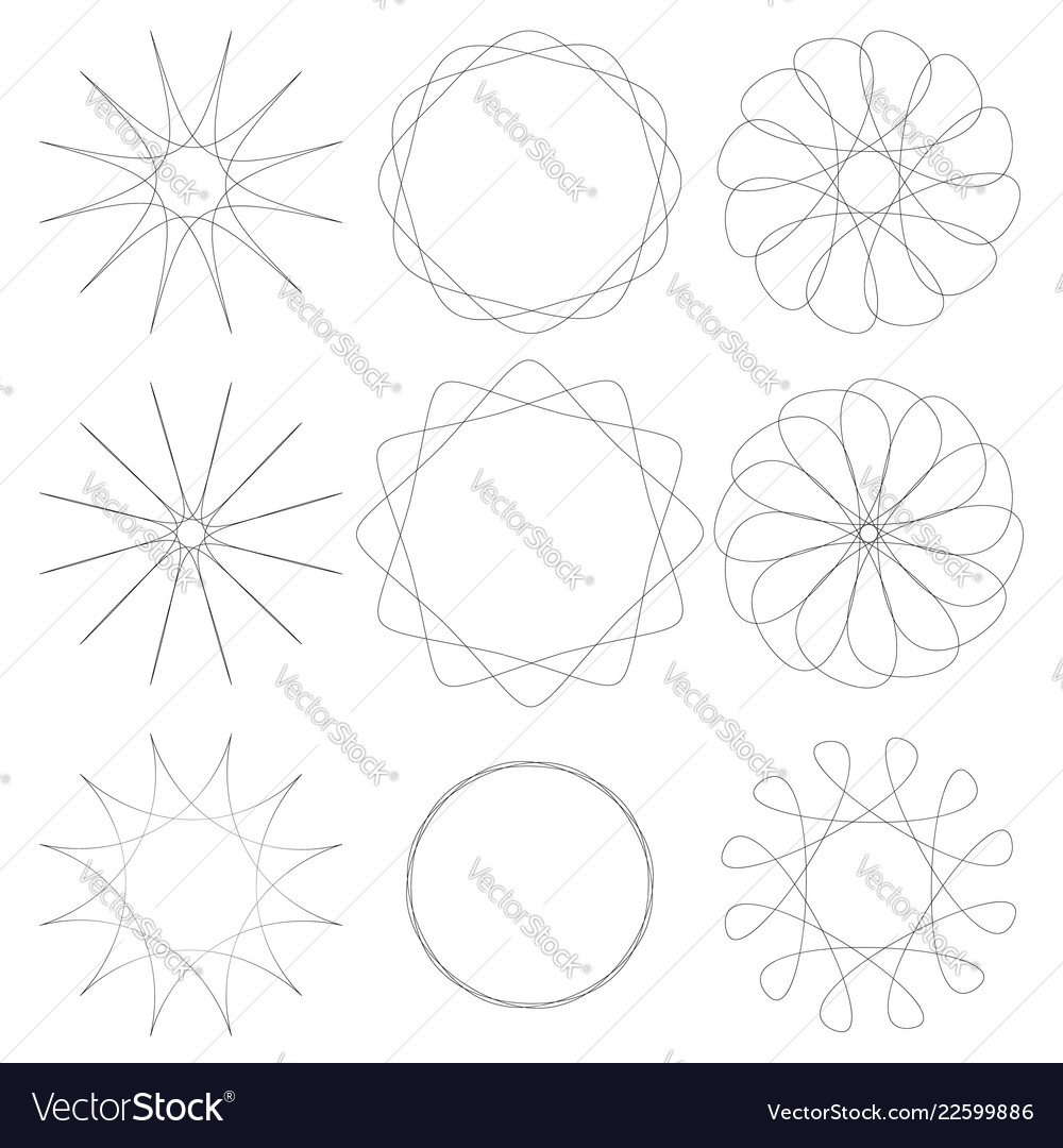 Abstract circular element radial lines shape vector image Abstract circular element radial lines shape