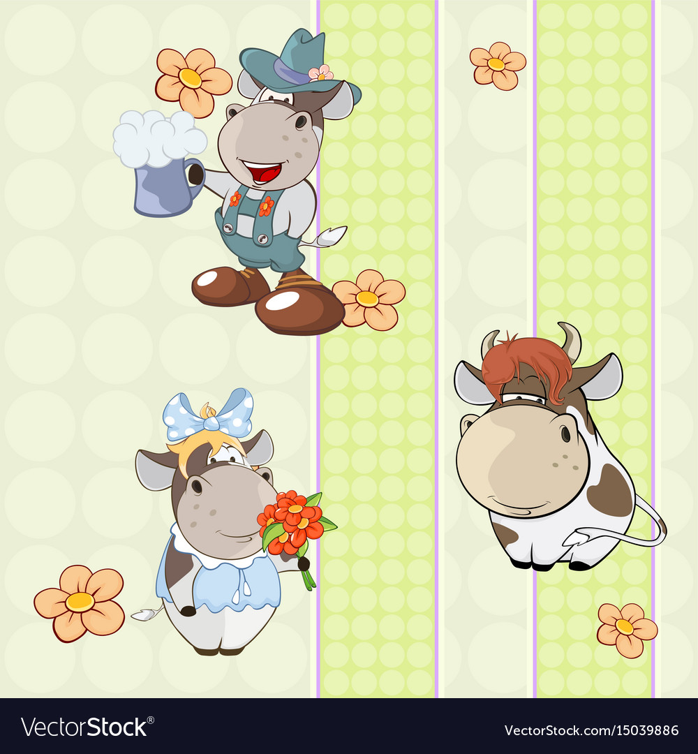 Background with cows seamless pattern