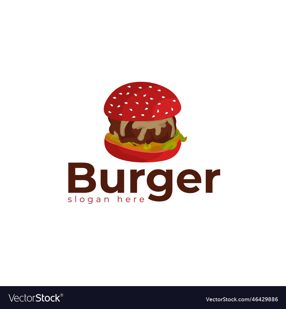 Burger logo design template Royalty Free Vector Image