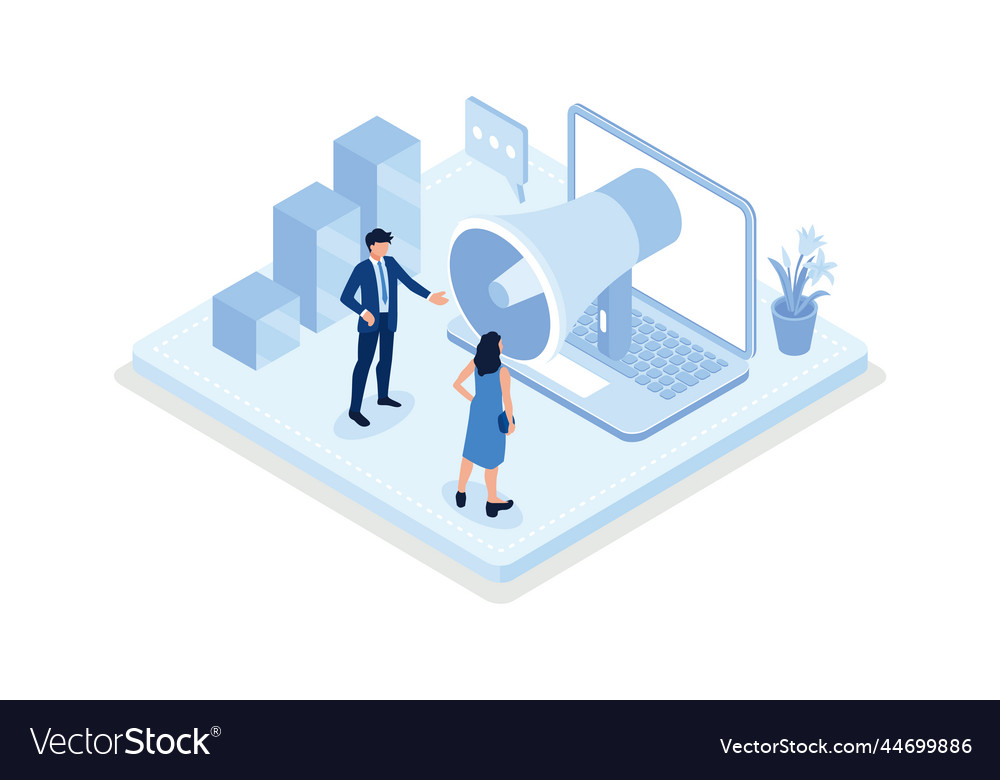 Characters integrating with audience on social vector image Characters integrating with audience on social