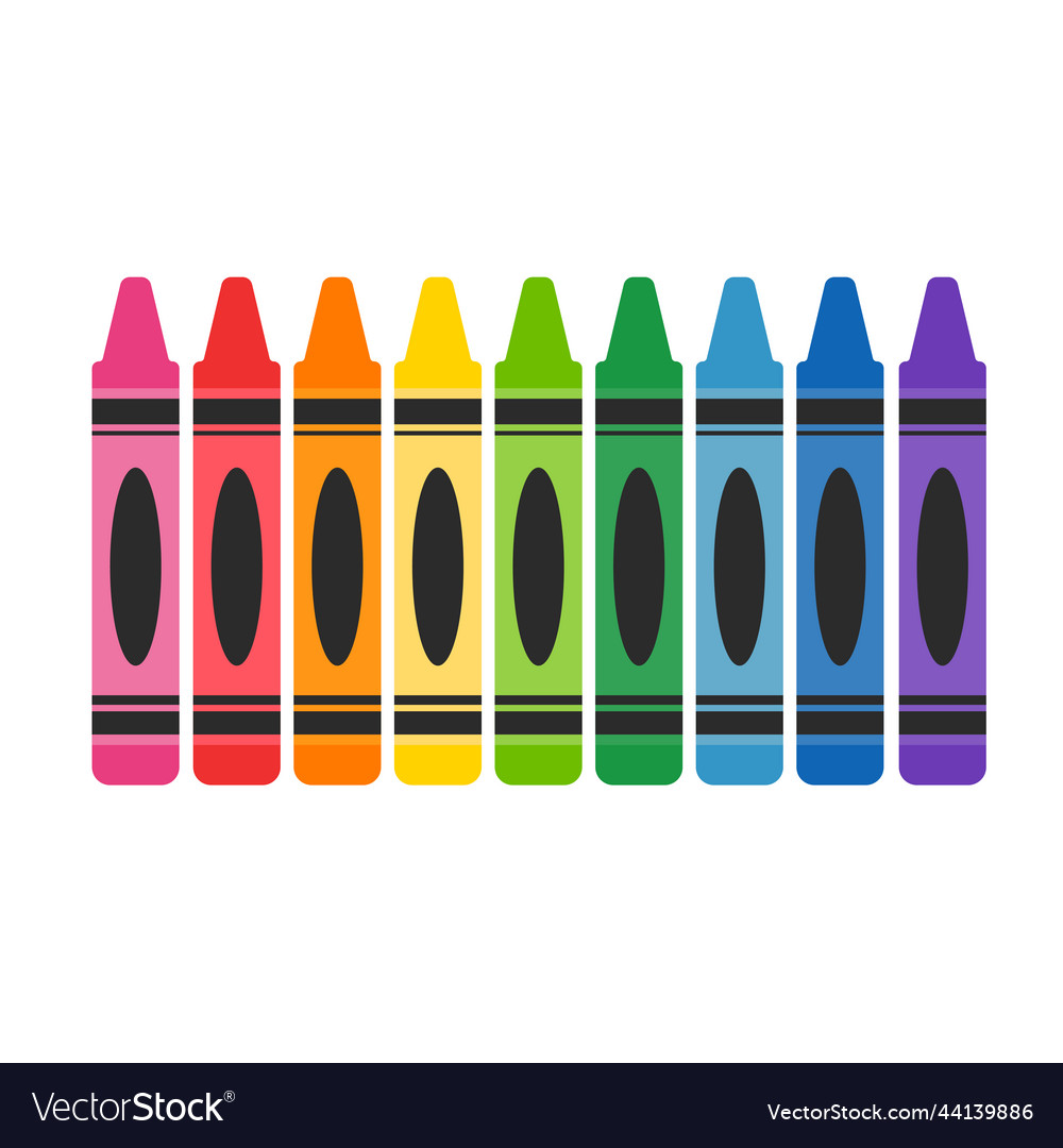 Crayon a variety of color crayons arranged leave Vector Image