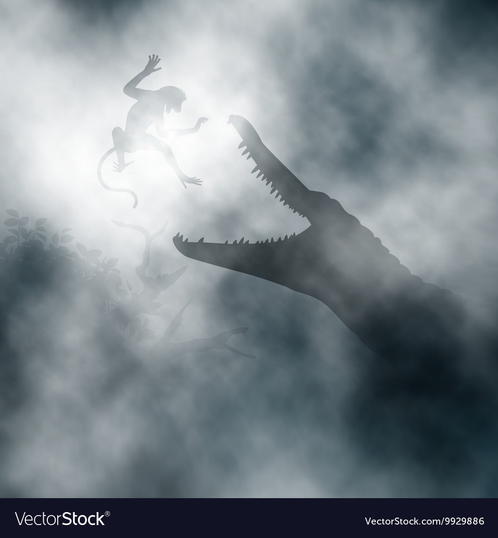 Crocodile Versus Monkey