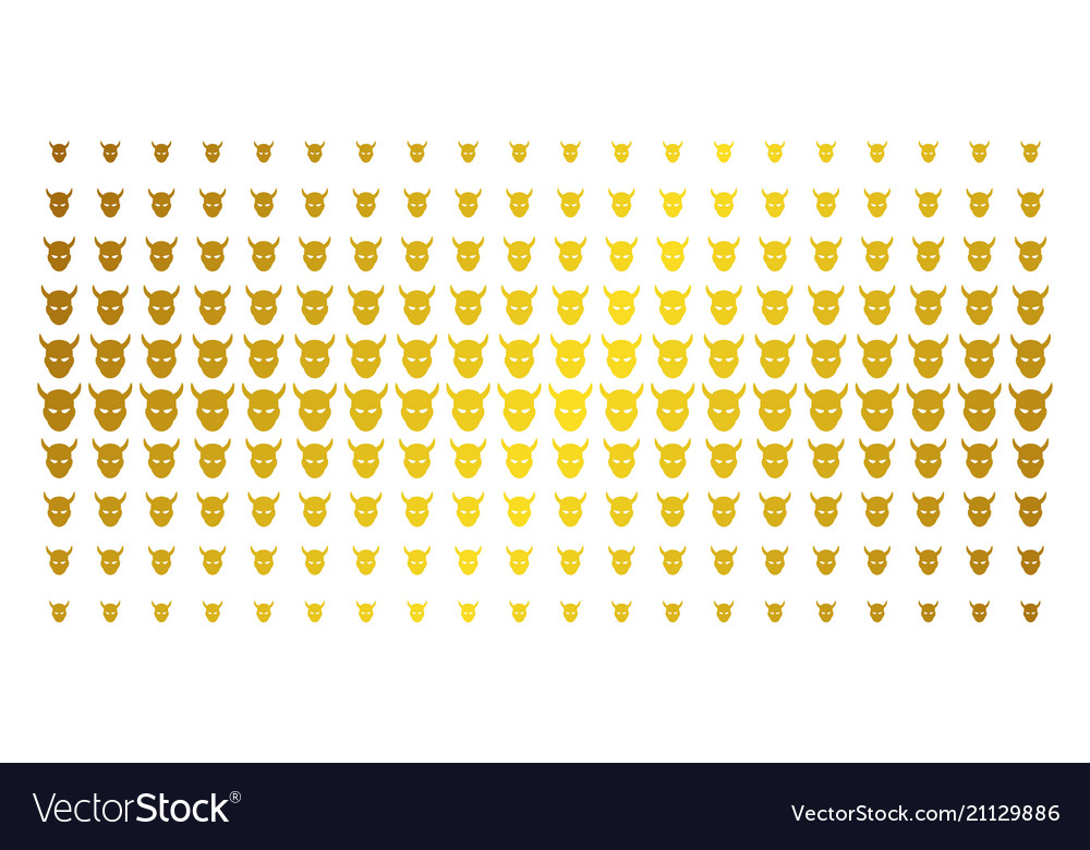 Daemon head golden halftone pattern