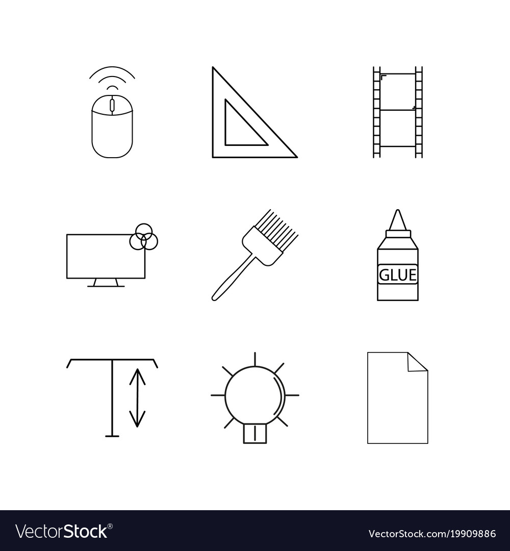 Design elements linear icon set simple outline