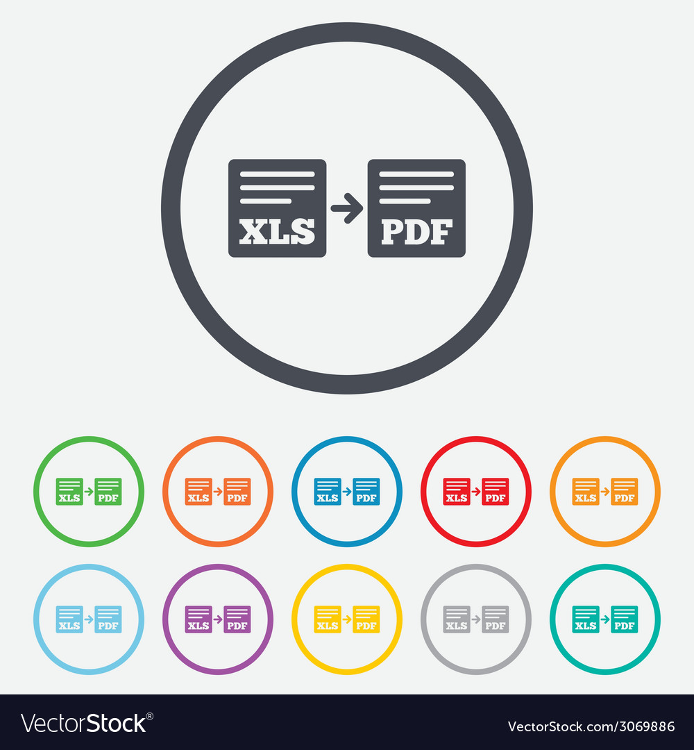 Export xls to pdf icon file document symbol