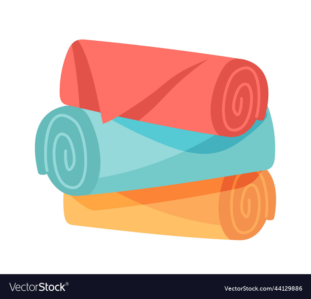 Fabric bath towels Royalty Free Vector Image - VectorStock