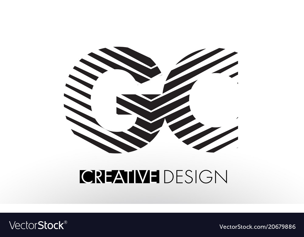 Gc g c lines letter design with creative elegant
