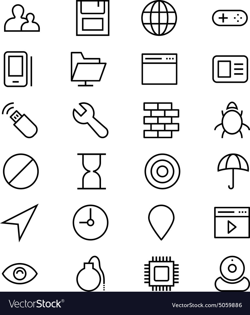 Internet Line Icons - Network & Web