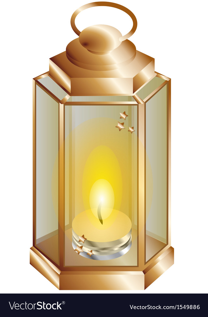 Lantern with a candle Royalty Free Vector Image