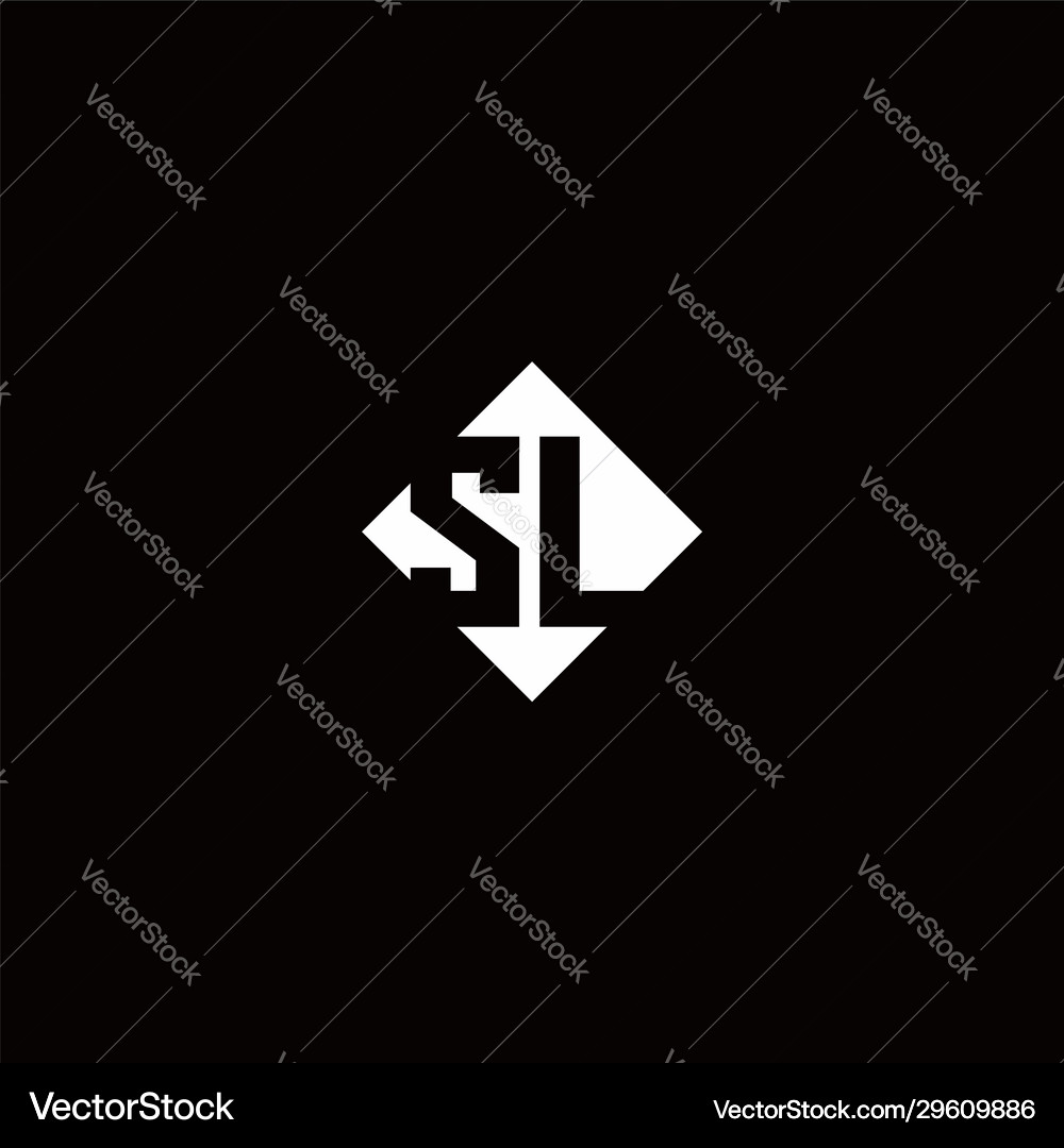 Monogram logo design with diamond square shape Vector Image