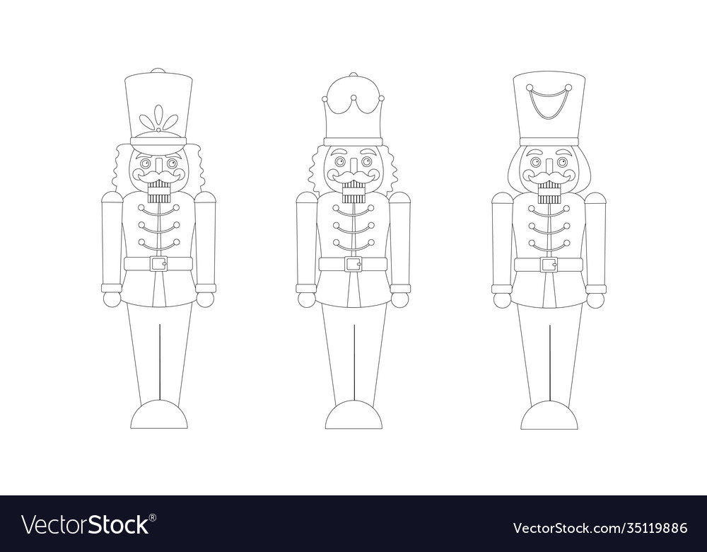 Nutcrackers coloring page Royalty Free Vector Image