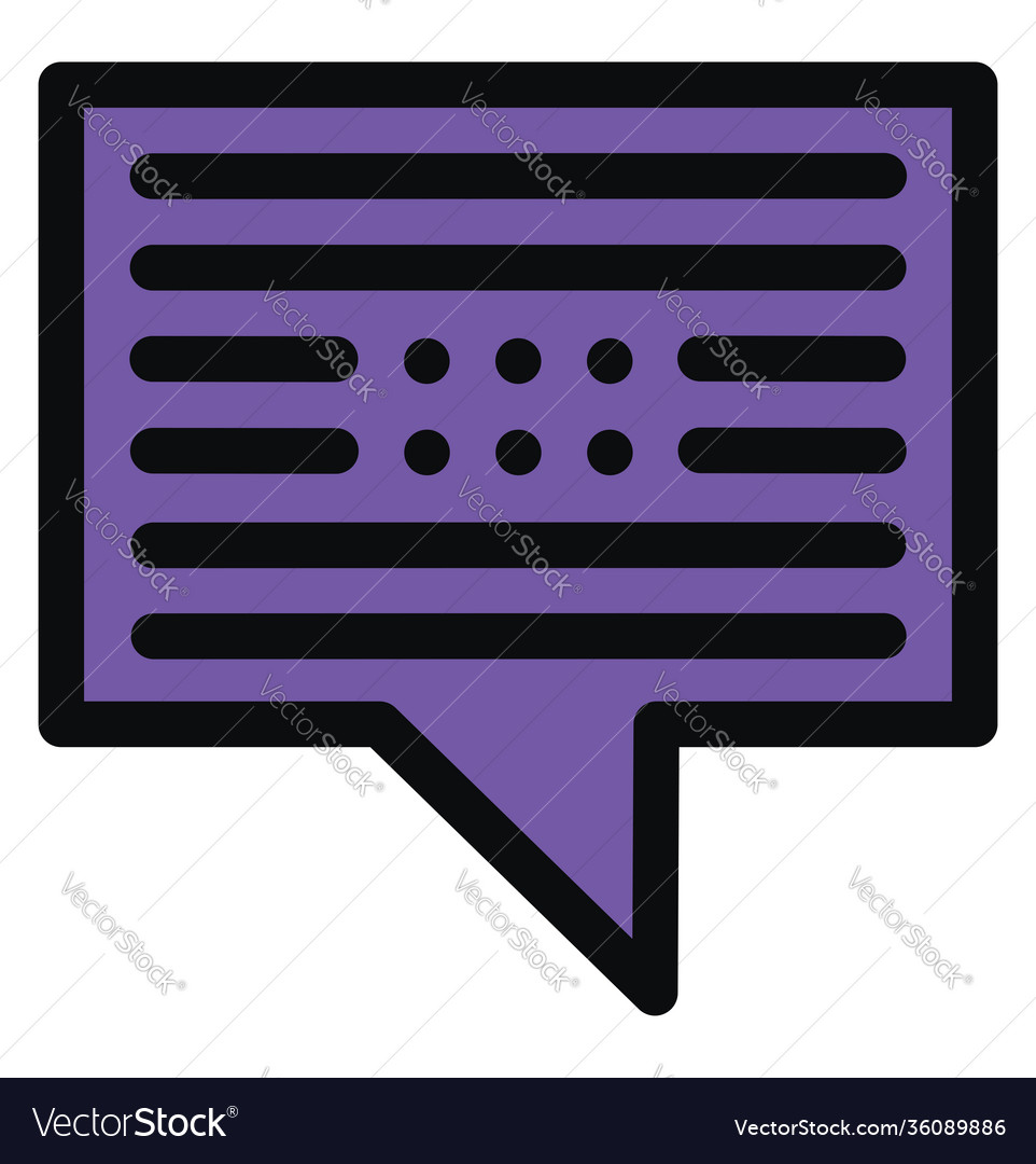 Purple text message notification on white