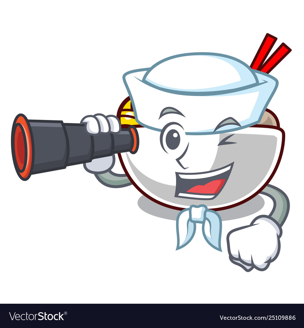 Sailor with binocular meatball isolated