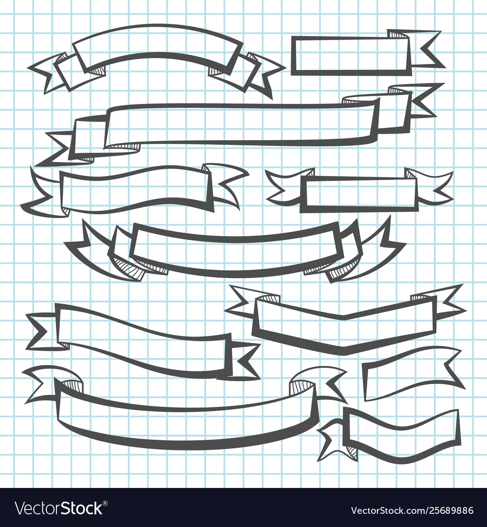 Scrolls And Banners Doodle Royalty Free Vector Image