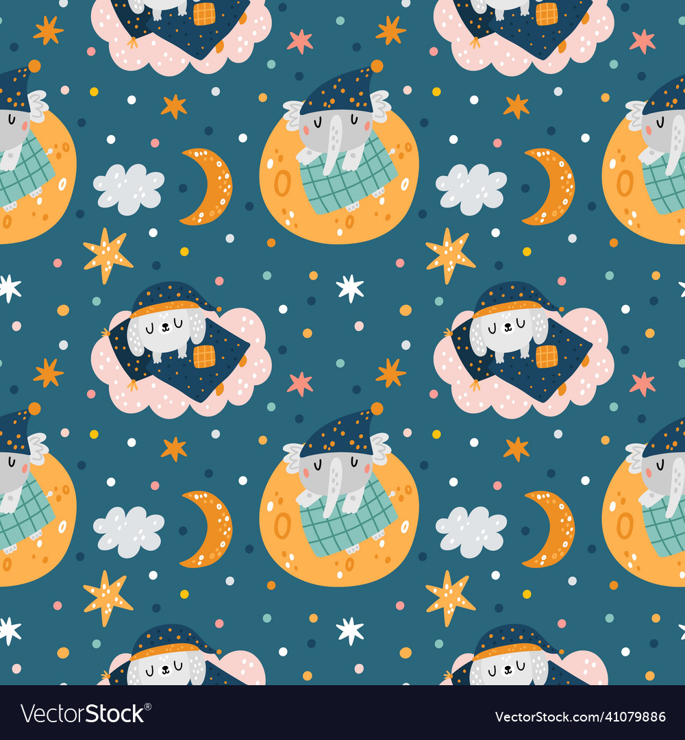 Seamless sleeping animals funny characters Vector Image Seamless sleeping animals funny characters Vector Image
