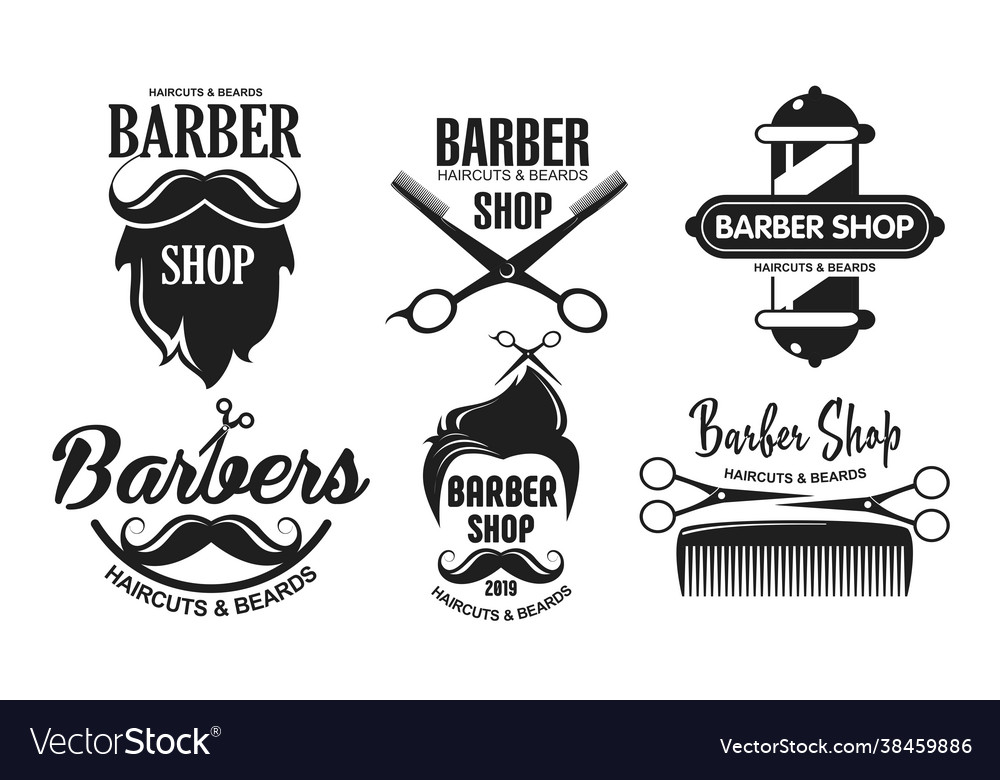 Set barbershop logos