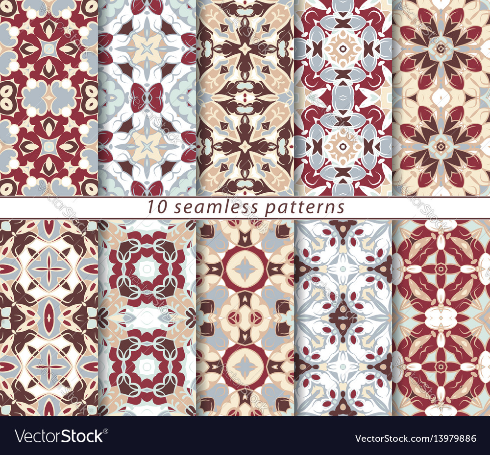Set of seamless pattern vector image Set of seamless pattern