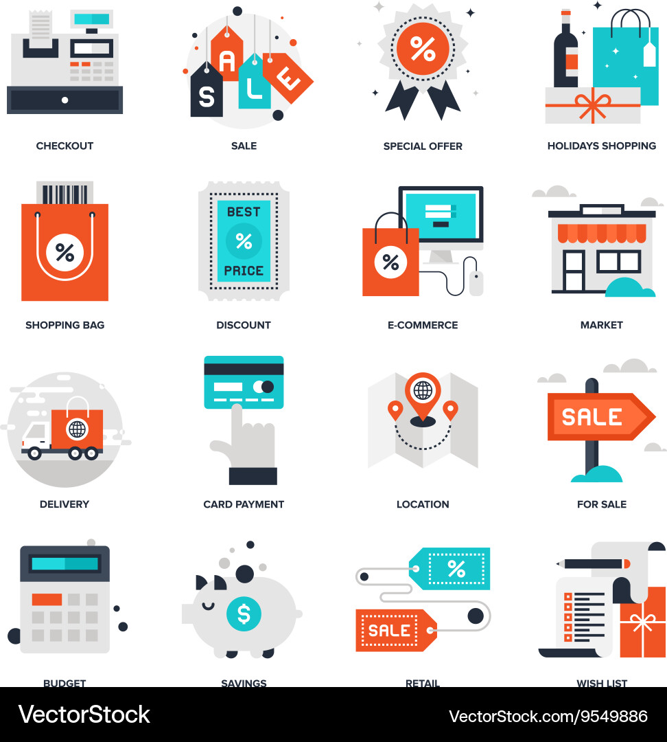 Shopping and Commerce Royalty Free Vector Image